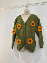 Load image into Gallery viewer, Sun Flower Cardigan Khaki