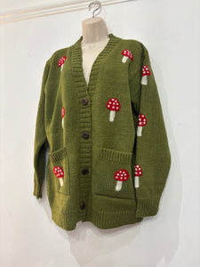 Mushroom Cardigan Khaki