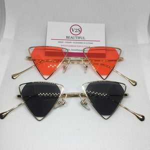 Black and Red Triangle Sunglasses