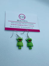 Load image into Gallery viewer, Green Frog Earrings