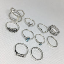 Load image into Gallery viewer, minimalist ring set silver 