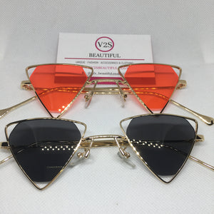 Black and Red Triangle Sunglasses