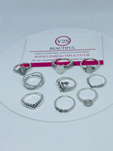 Load image into Gallery viewer, Boho Silver Rings Set