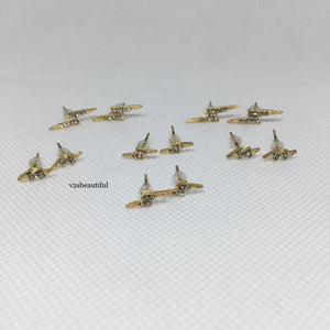 Lightning Bolt Stud Earrings Set