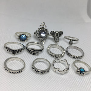 Elephant Ring Set Sliver