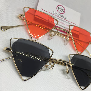 Black and Red Triangle Sunglasses