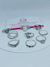 Load image into Gallery viewer, Boho Silver Rings Set