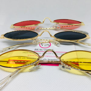 3 Pairs Of Small Oval Sunglasses Bundle