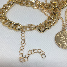 Load image into Gallery viewer, Gold Coin Chain Choker Necklace