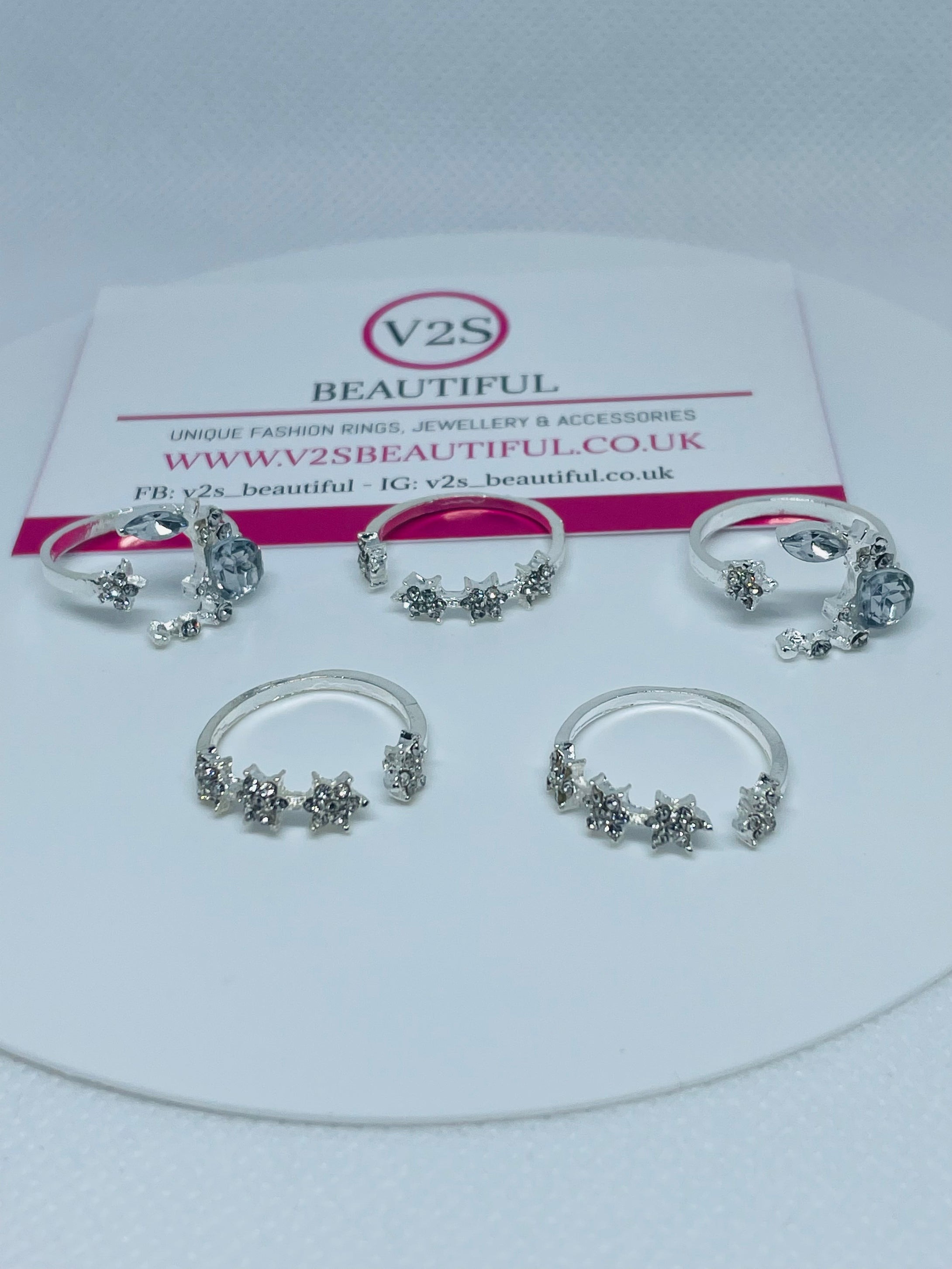 Sparkly Silver Ring Set