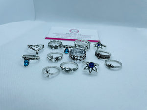 Silver Stacking Rings Set