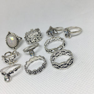 10Pcs Fashionable Stackable Ring Set