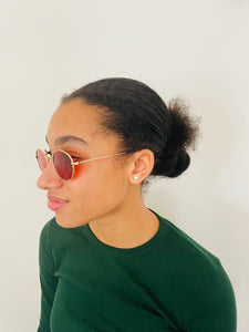 Red Oval Sunglasses,