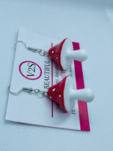 Load image into Gallery viewer, Red Mushroom Earrings