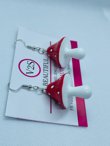 Red Mushroom Earrings