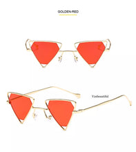 Load image into Gallery viewer, Black and Red Triangle Sunglasses