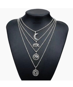 Multi Layered Necklace Sliver