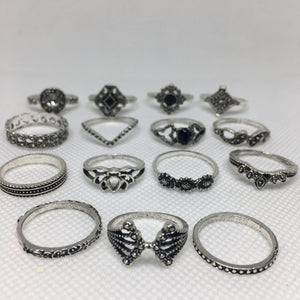 boho ring set sliver uk