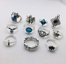 Load image into Gallery viewer, Boho Chic Blue Gemstone Rings