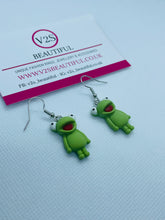 Load image into Gallery viewer, Green Frog Earrings