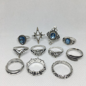 blue gemstone ring set