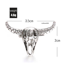 Load image into Gallery viewer, bull head skull ring 