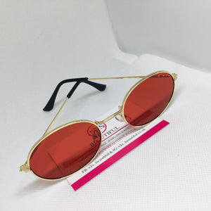 Red Oval Sunglasses,