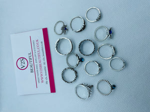 Silver Stacking Rings Set