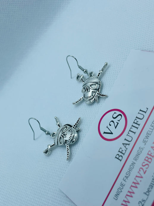 Pirate Skull And Cross Swords Earrings