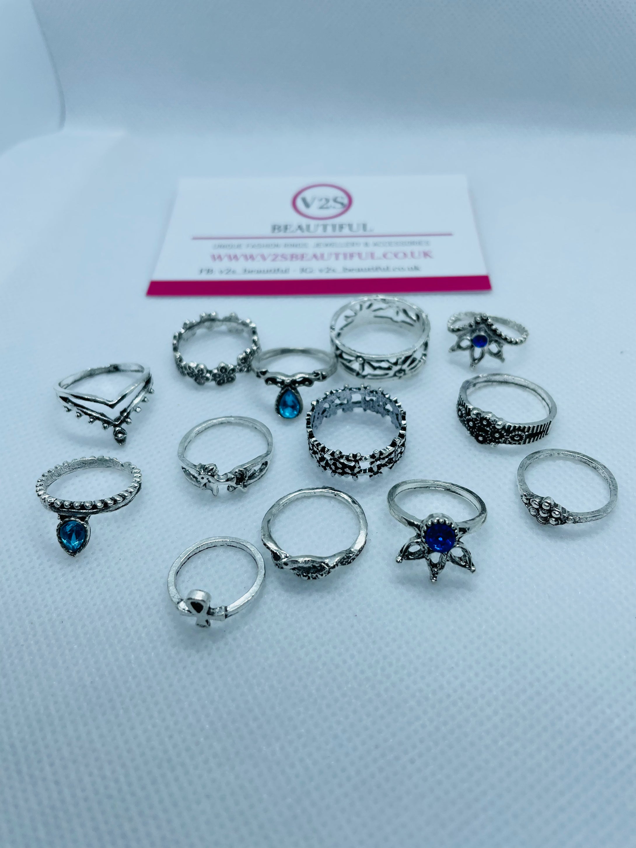 Silver Stacking Rings Set