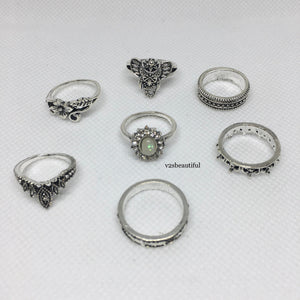 Elephant Skull Rings Set