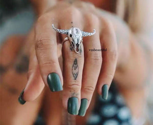 bull head skull ring