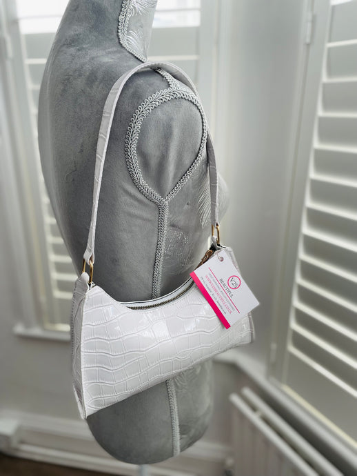 White Baguette Bag