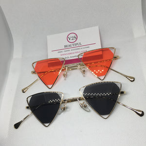 Black and Red Triangle Sunglasses