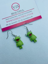 Load image into Gallery viewer, Green Frog Earrings