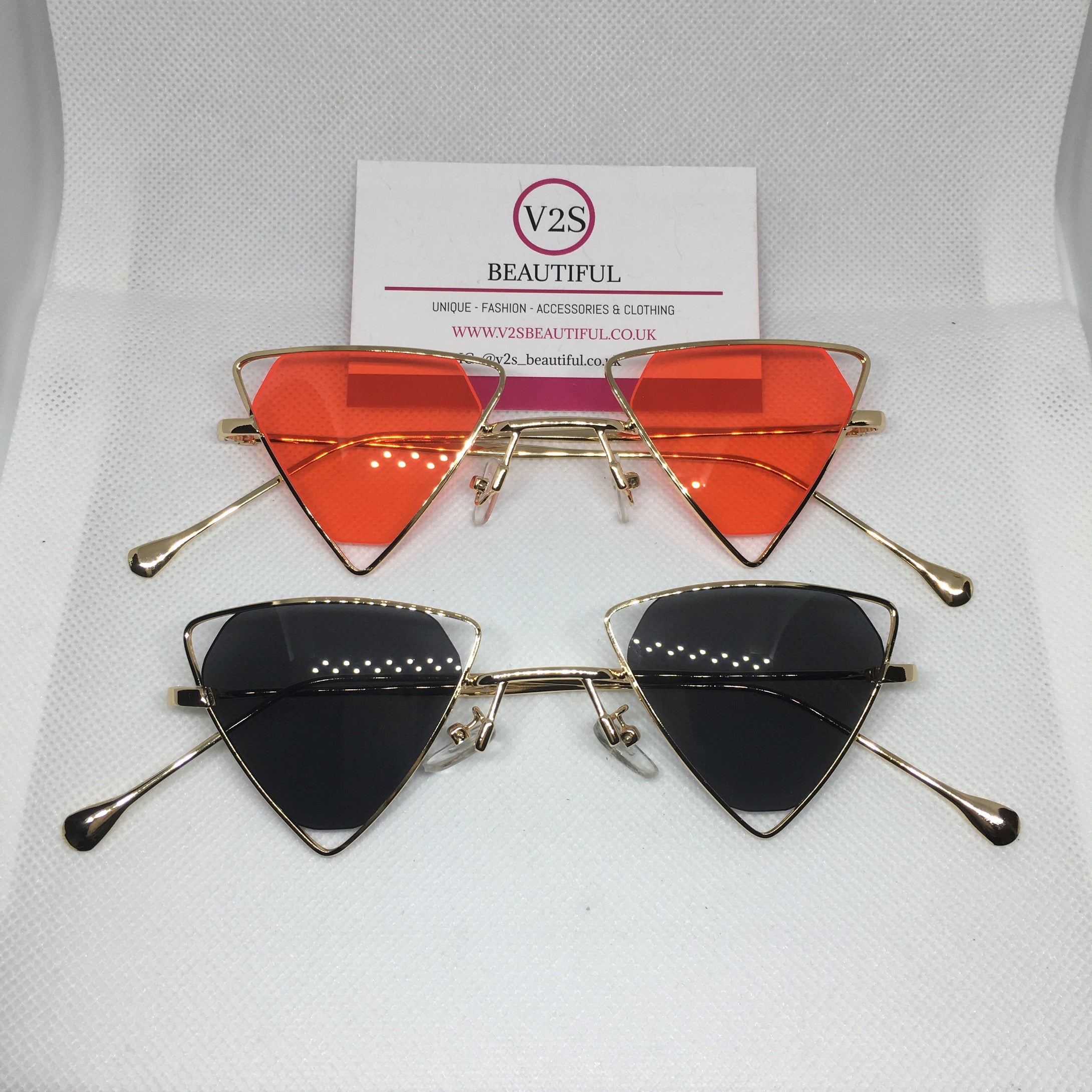 Black and Red Triangle Sunglasses