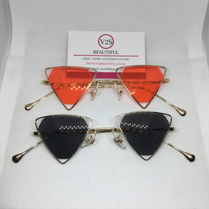 Black and Red Triangle Sunglasses