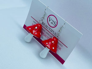 Red Mushroom Earrings