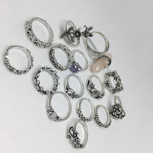 Vintage Crystal Ring Set 