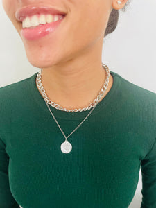 Gold Coin Chain Choker Necklace