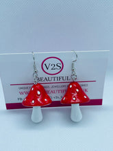 Load image into Gallery viewer, Red Mushroom Earrings