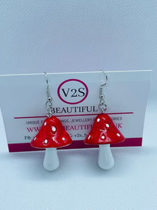 Red Mushroom Earrings