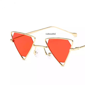 Black and Red Triangle Sunglasses