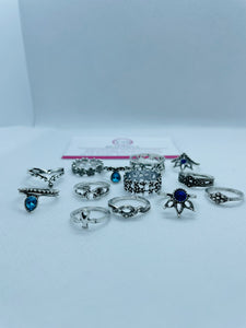 Silver Stacking Rings Set